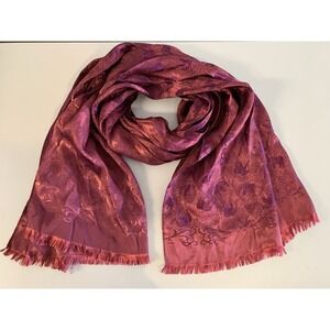 100% Silk Scarf Pink Wrap Elephant Pashmina Magenta Purple Maroon